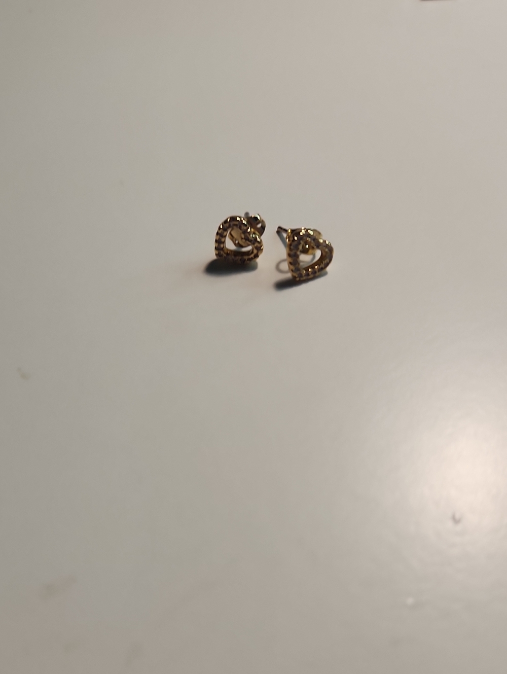 Gold Heart Stud Earrings - Delicate Women's Jewelry